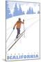 Cross Country Skier, Tahoe City, California-Lantern Press-Mounted Art Print