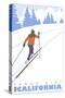 Cross Country Skier, Tahoe City, California-Lantern Press-Stretched Canvas