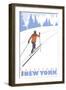 Cross Country Skier, Tarrytown, New York-Lantern Press-Framed Art Print