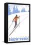 Cross Country Skier, Tarrytown, New York-Lantern Press-Framed Stretched Canvas