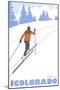 Cross Country Skier, Vail, Colorado-Lantern Press-Mounted Art Print