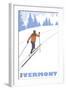 Cross Country Skier - Vermont-Lantern Press-Framed Art Print