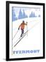 Cross Country Skier - Vermont-Lantern Press-Framed Art Print