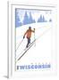 Cross Country Skier, Wausau, Wisconsin-Lantern Press-Framed Art Print