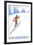 Cross Country Skier, Wausau, Wisconsin-Lantern Press-Framed Art Print