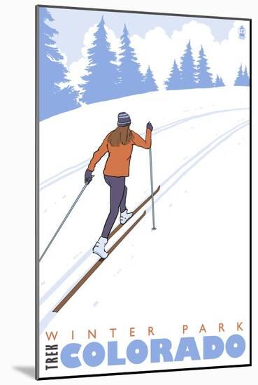 Cross Country Skier, Winter Park, Colorado-Lantern Press-Mounted Art Print