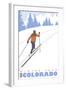 Cross Country Skier, Winter Park, Colorado-Lantern Press-Framed Art Print