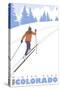 Cross Country Skier, Winter Park, Colorado-Lantern Press-Stretched Canvas