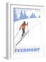 Cross Country Skier, Woodstock, Vermont-Lantern Press-Framed Art Print