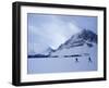 Cross Country Skiers by a Mountain-null-Framed Photographic Print