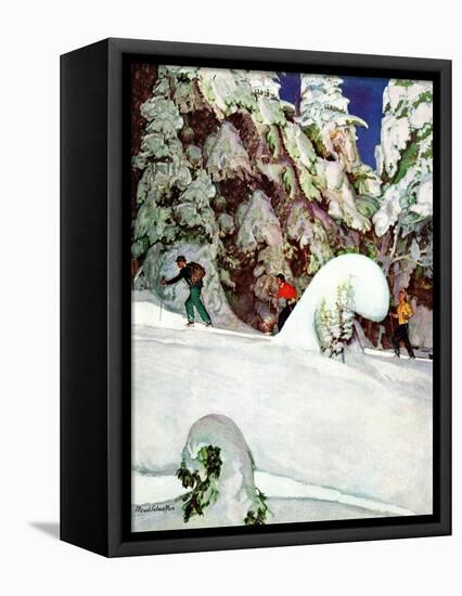 "Cross Country Skiers," February 2, 1946-Mead Schaeffer-Framed Stretched Canvas