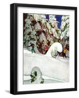 "Cross Country Skiers," February 2, 1946-Mead Schaeffer-Framed Giclee Print