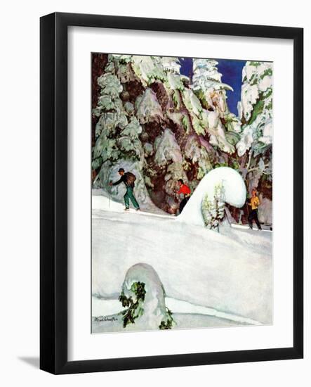 "Cross Country Skiers," February 2, 1946-Mead Schaeffer-Framed Giclee Print