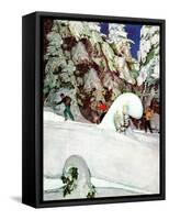 "Cross Country Skiers," February 2, 1946-Mead Schaeffer-Framed Stretched Canvas