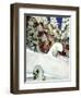 "Cross Country Skiers," February 2, 1946-Mead Schaeffer-Framed Giclee Print