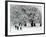 Cross Country Skiers Head Through a Deep Layer of Snow on the Mountain Schauinsland-null-Framed Photographic Print