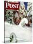 "Cross Country Skiers," Saturday Evening Post Cover, February 2, 1946-Mead Schaeffer-Stretched Canvas