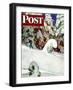 "Cross Country Skiers," Saturday Evening Post Cover, February 2, 1946-Mead Schaeffer-Framed Giclee Print