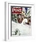 "Cross Country Skiers," Saturday Evening Post Cover, February 2, 1946-Mead Schaeffer-Framed Giclee Print