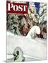 "Cross Country Skiers," Saturday Evening Post Cover, February 2, 1946-Mead Schaeffer-Mounted Giclee Print