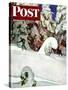 "Cross Country Skiers," Saturday Evening Post Cover, February 2, 1946-Mead Schaeffer-Stretched Canvas