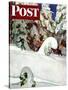 "Cross Country Skiers," Saturday Evening Post Cover, February 2, 1946-Mead Schaeffer-Stretched Canvas