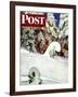 "Cross Country Skiers," Saturday Evening Post Cover, February 2, 1946-Mead Schaeffer-Framed Giclee Print