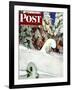 "Cross Country Skiers," Saturday Evening Post Cover, February 2, 1946-Mead Schaeffer-Framed Giclee Print