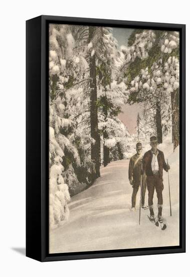 Cross-Country Skiers-null-Framed Stretched Canvas