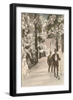 Cross-Country Skiers-null-Framed Art Print