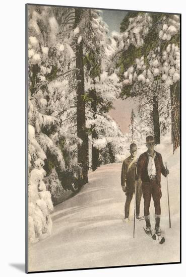 Cross-Country Skiers-null-Mounted Art Print