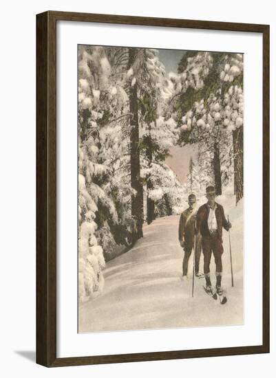 Cross-Country Skiers-null-Framed Art Print