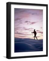 Cross Country Skiing at Twilight-null-Framed Photographic Print