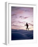 Cross Country Skiing at Twilight-null-Framed Photographic Print