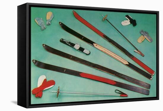 Cross-Country Skiing Equipment-null-Framed Stretched Canvas