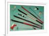 Cross-Country Skiing Equipment-null-Framed Premium Giclee Print