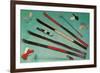 Cross-Country Skiing Equipment-null-Framed Premium Giclee Print