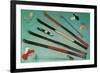 Cross-Country Skiing Equipment-null-Framed Premium Giclee Print