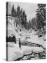 Cross-country skiing in the Caucasus-Russian Photographer-Stretched Canvas
