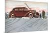 Cross-Country Skiing in the Forties-null-Mounted Art Print
