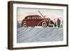 Cross-Country Skiing in the Forties-null-Framed Premium Giclee Print