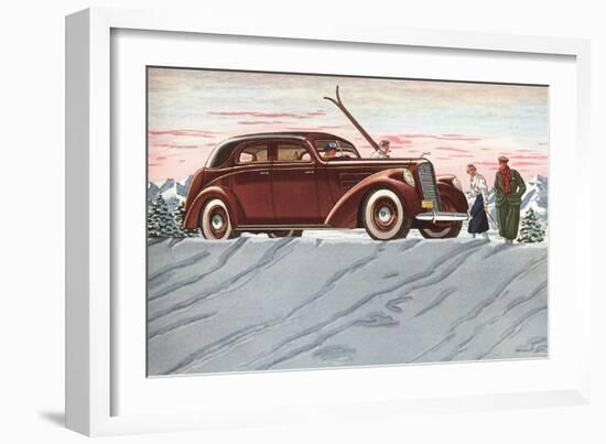 Cross-Country Skiing in the Forties-null-Framed Premium Giclee Print