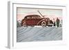 Cross-Country Skiing in the Forties-null-Framed Premium Giclee Print