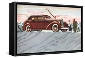 Cross-Country Skiing in the Forties-null-Framed Stretched Canvas