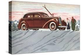 Cross-Country Skiing in the Forties-null-Stretched Canvas