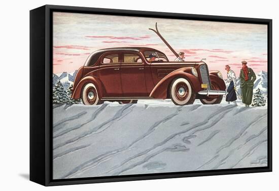 Cross-Country Skiing in the Forties-null-Framed Stretched Canvas