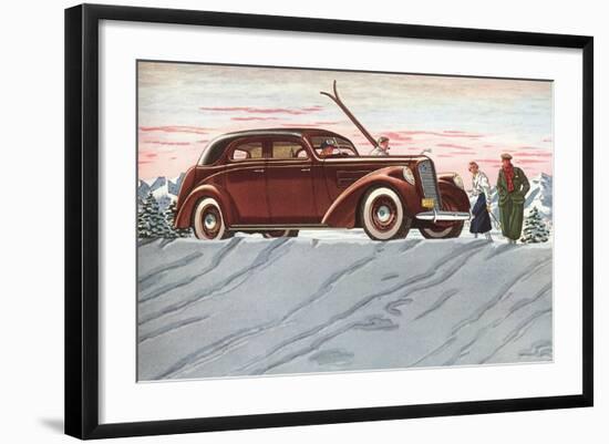 Cross-Country Skiing in the Forties-null-Framed Art Print