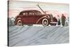 Cross-Country Skiing in the Forties-null-Stretched Canvas