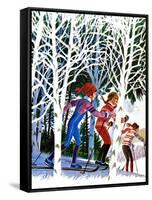 Cross-Country Skiing - Jack & Jill-Beth and Joe Krush-Framed Stretched Canvas