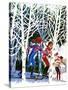 Cross-Country Skiing - Jack & Jill-Beth and Joe Krush-Stretched Canvas